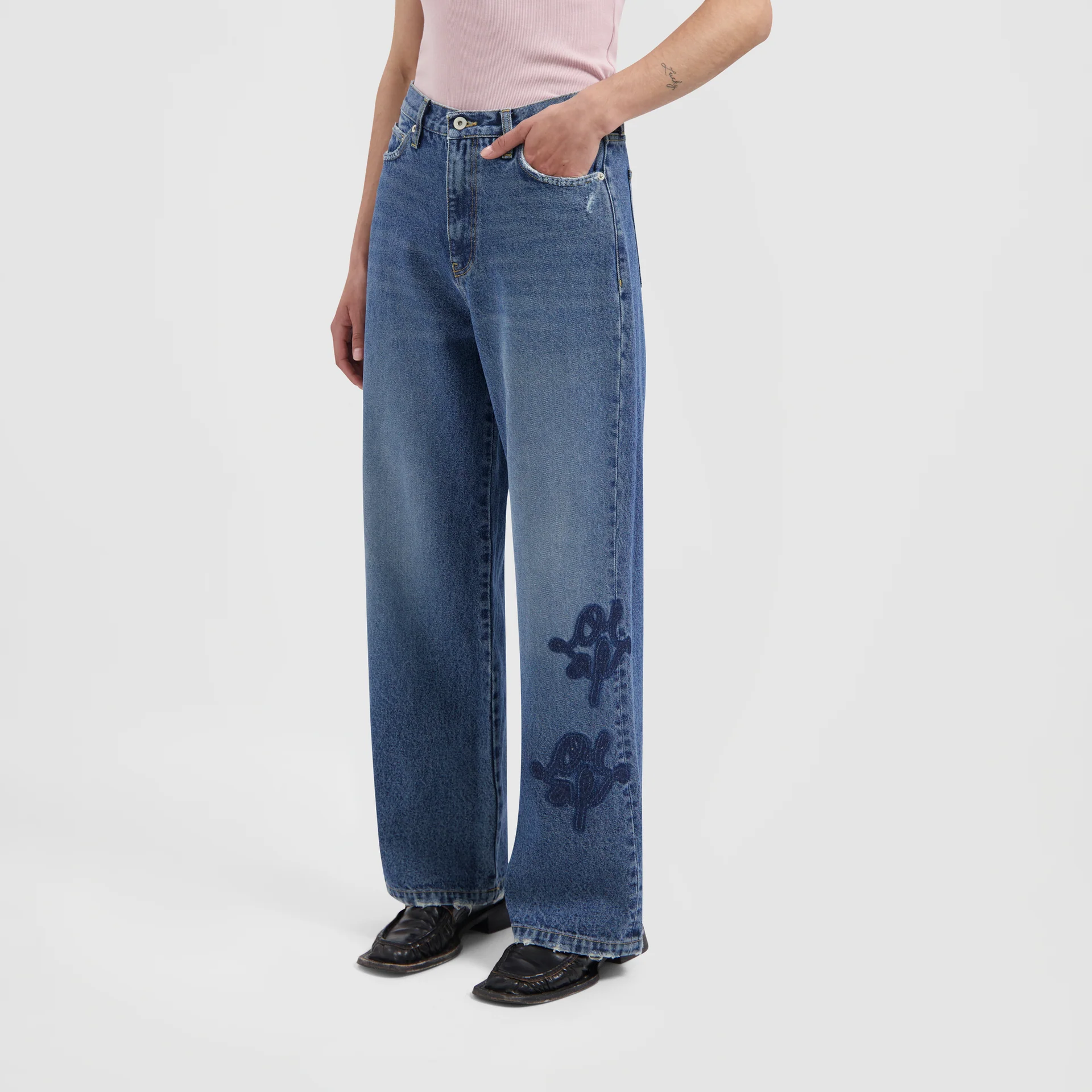 OLAF Monogram denim pant Blue