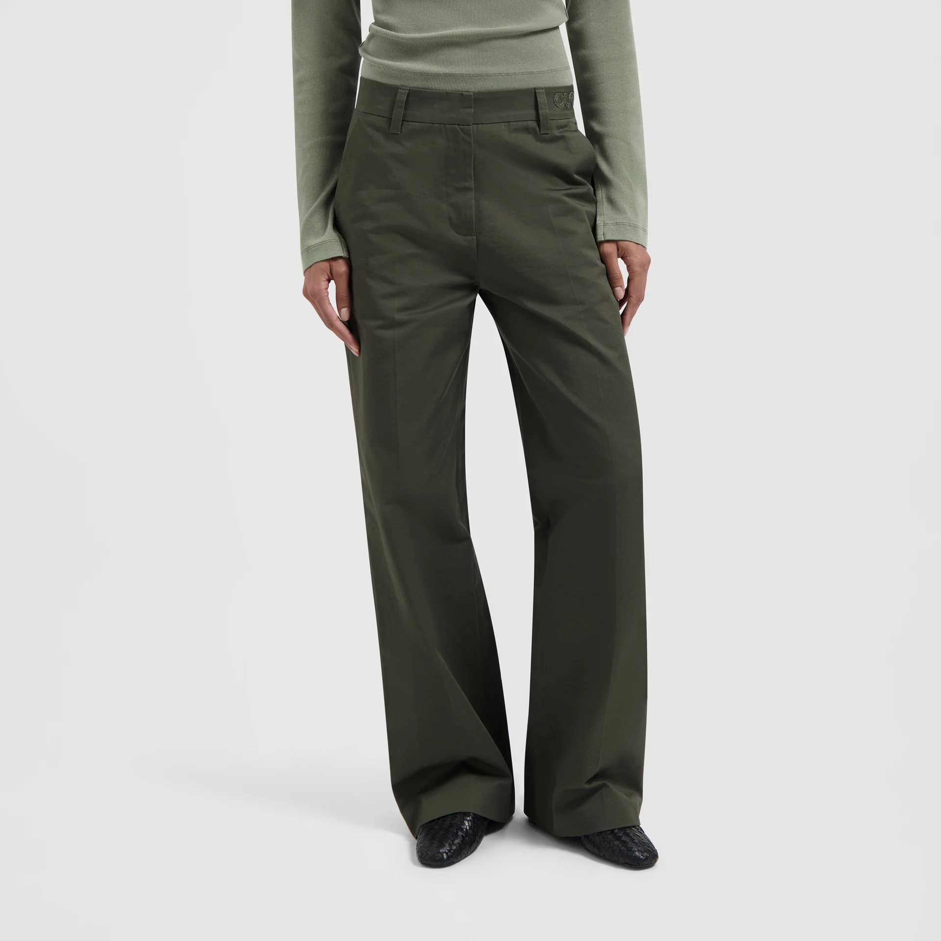 OLAF Straight tailored pant Smokey olive
