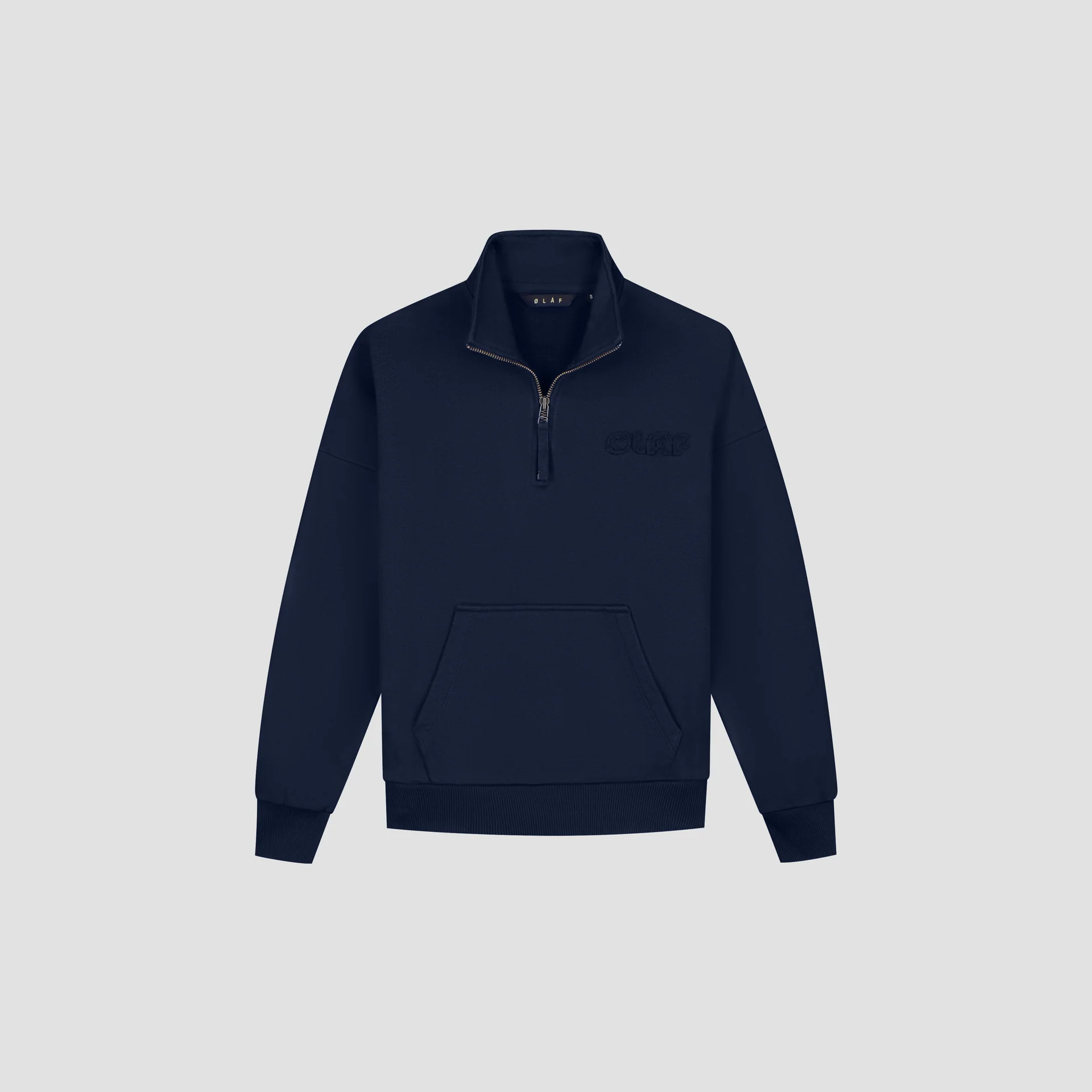 OLAF Retro logo half zip sweat Navy