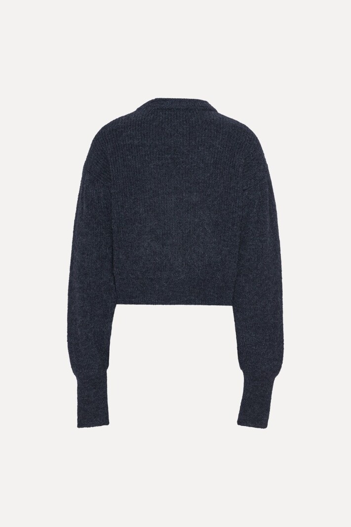 ROTATE Knit puff crewneck Navy blazer
