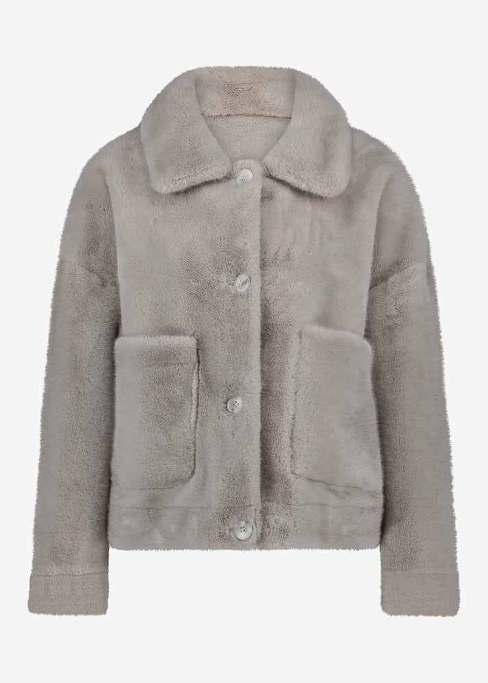 Studio AR Faje faux mink jas Clay