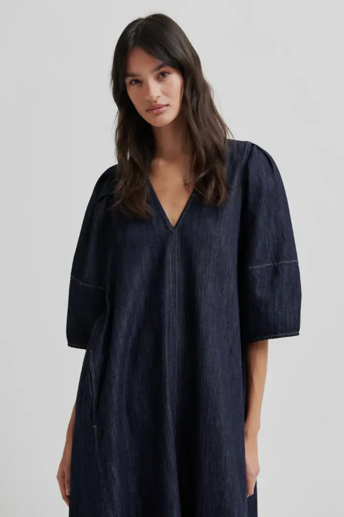Second Female Dera denim dress Dark blue denim