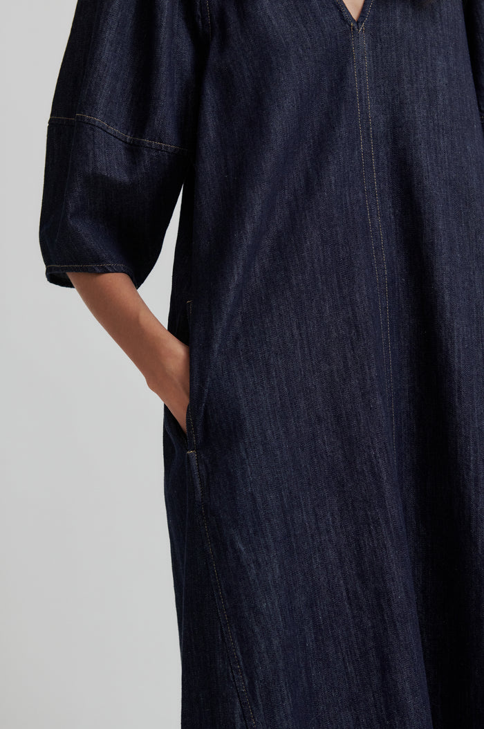 Second Female Dera denim dress Dark blue denim