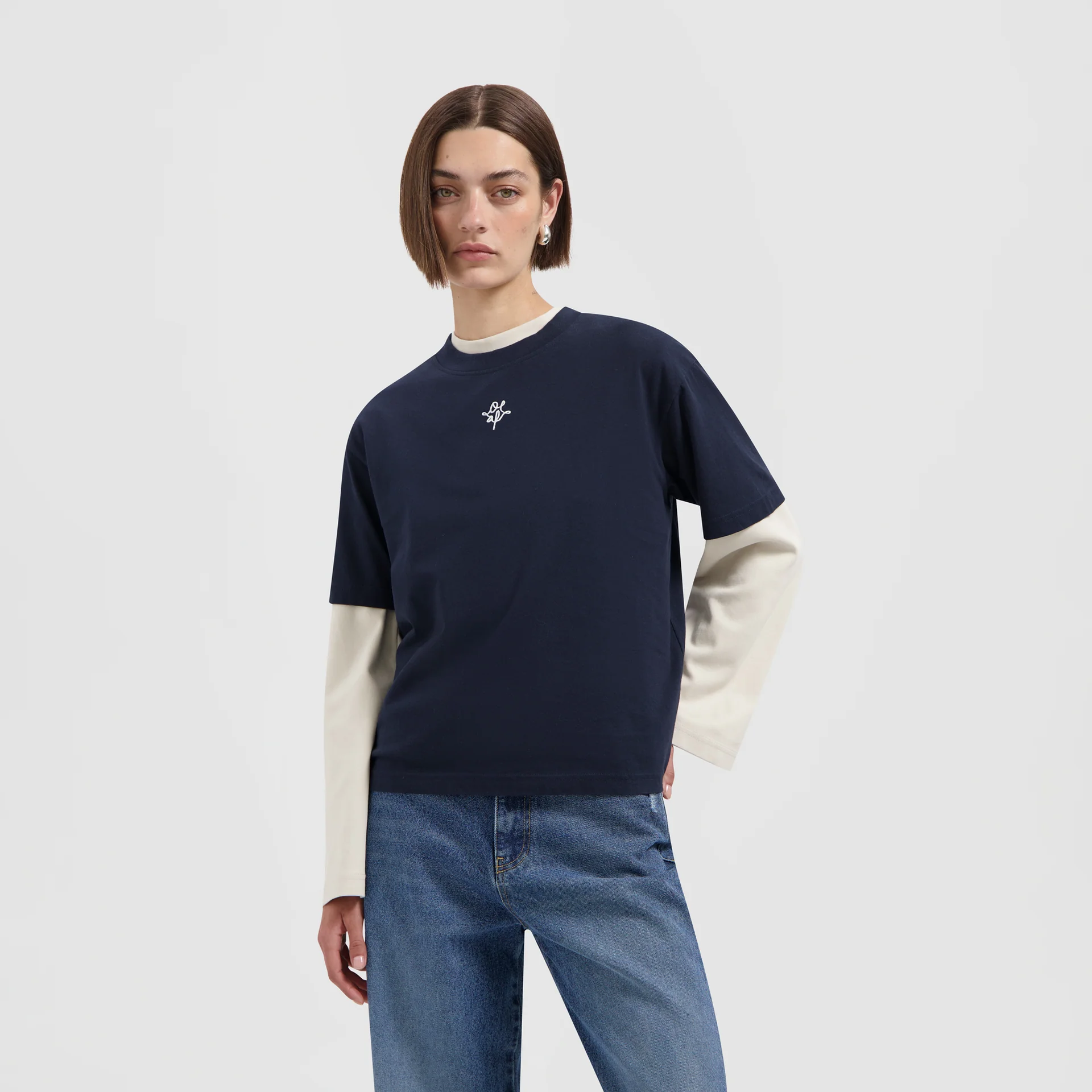 OLAF Monogram regular tee Navy
