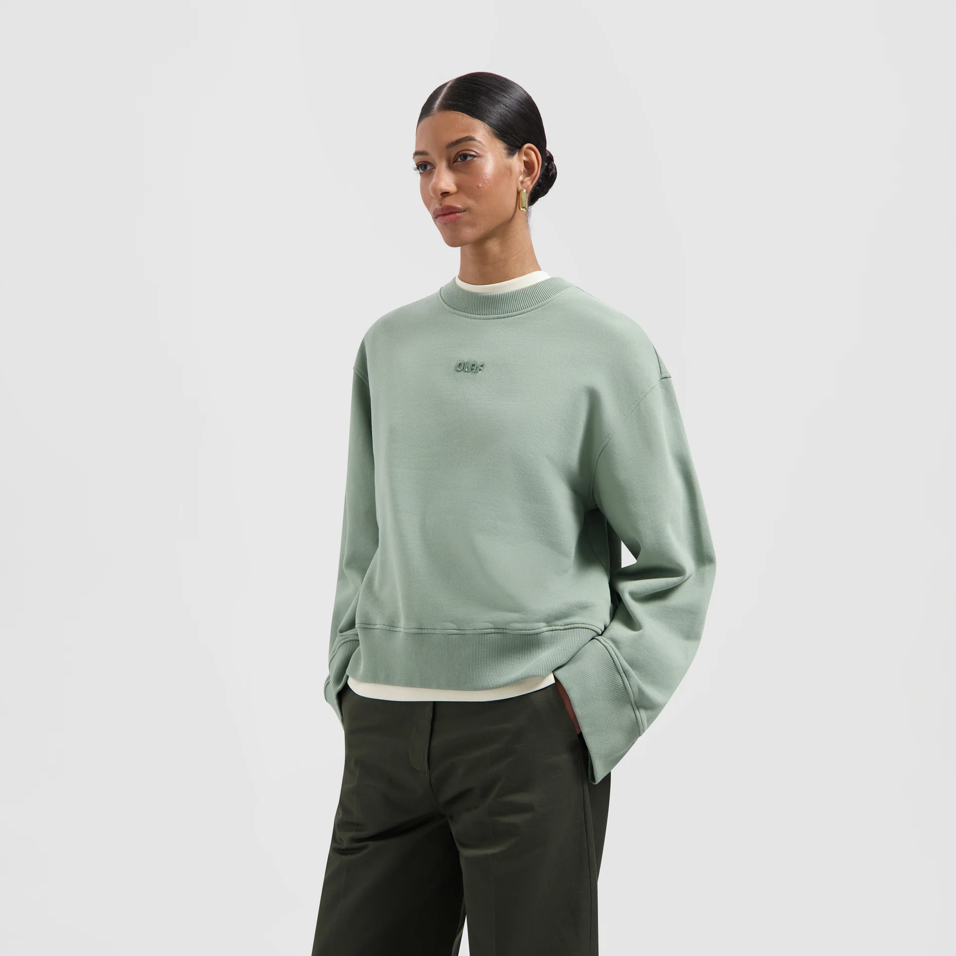 OLAF Retro logo crewneck Green mileu