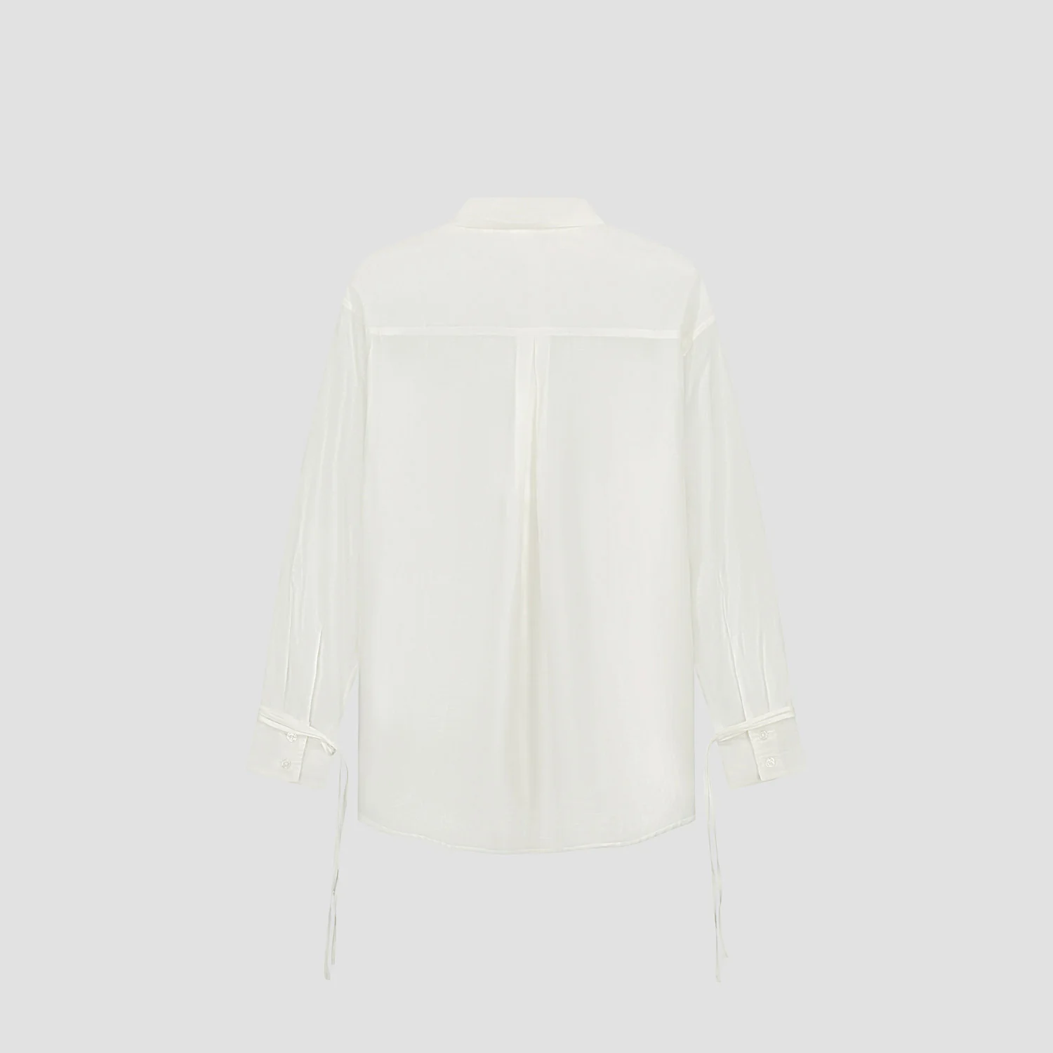 OLAF Semi-sheer tie detail shirt Off white
