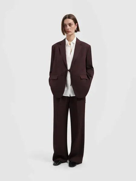 OLAF Tie detail tailored blazer Hot fudge