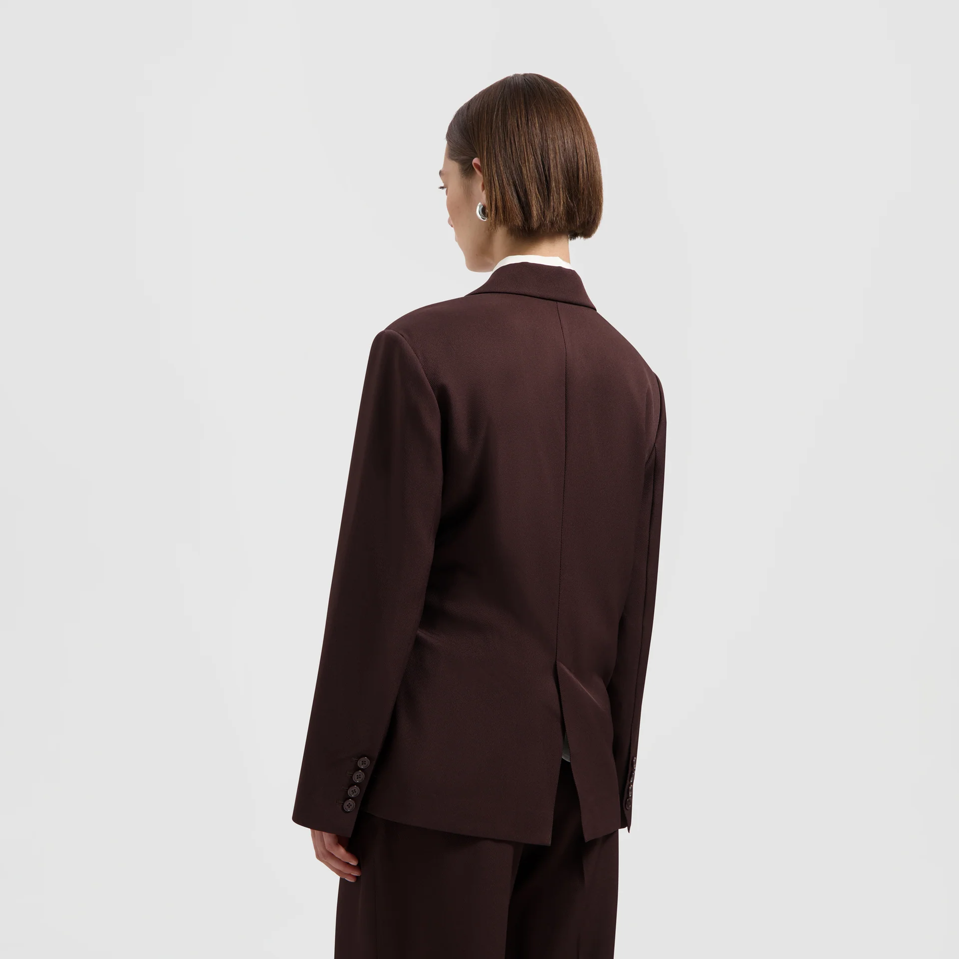 OLAF Tie detail tailored blazer Hot fudge