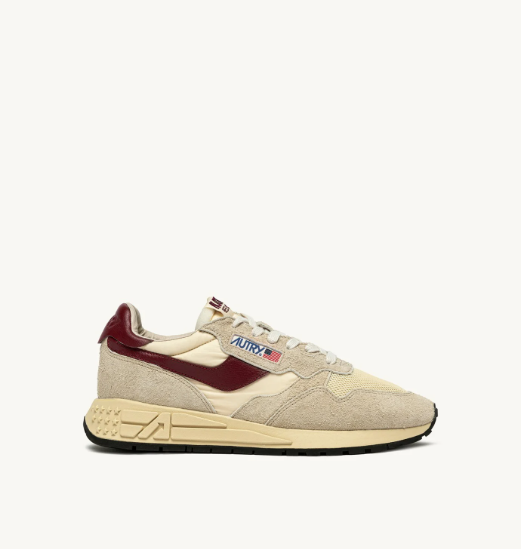 Autry Reelwind low  UT25 suede/net Ecru/rubwine