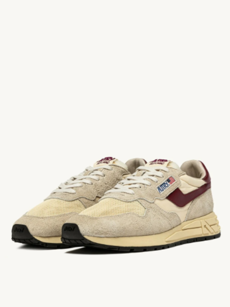 Autry Reelwind low  UT25 suede/net Ecru/rubwine
