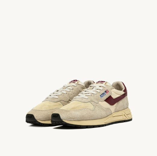 Autry Reelwind low  UT25 suede/net Ecru/rubwine