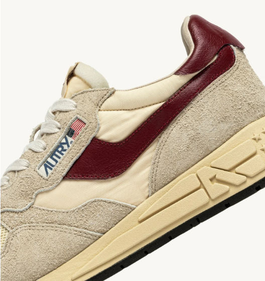 Autry Reelwind low  UT25 suede/net Ecru/rubwine
