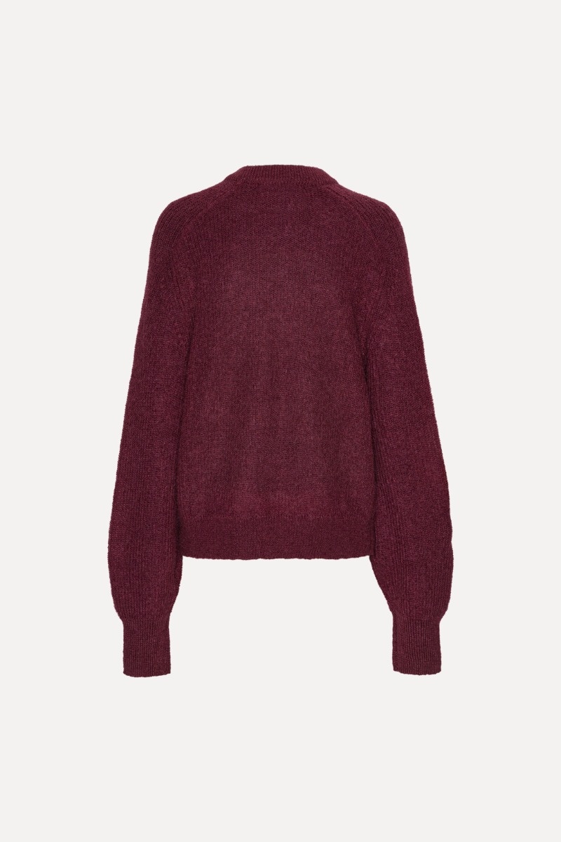 ROTATE Light knit logo sweater Zinfandel