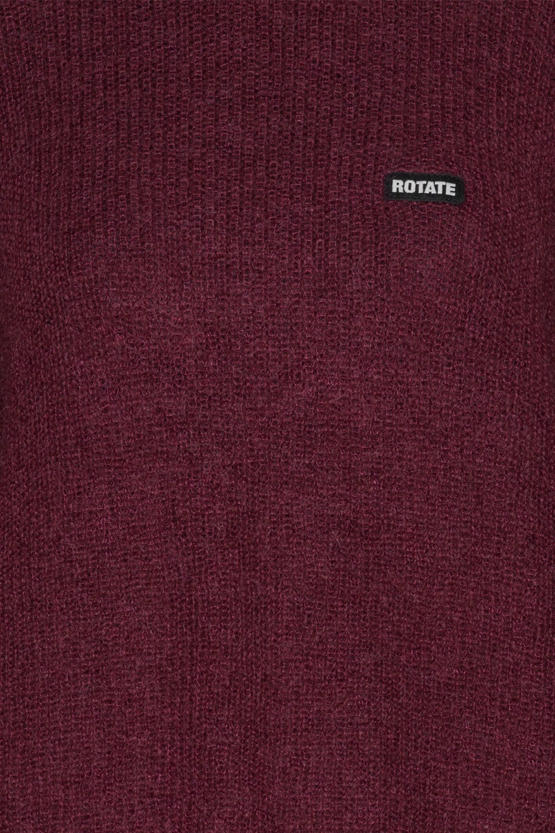 ROTATE Light knit logo sweater Zinfandel