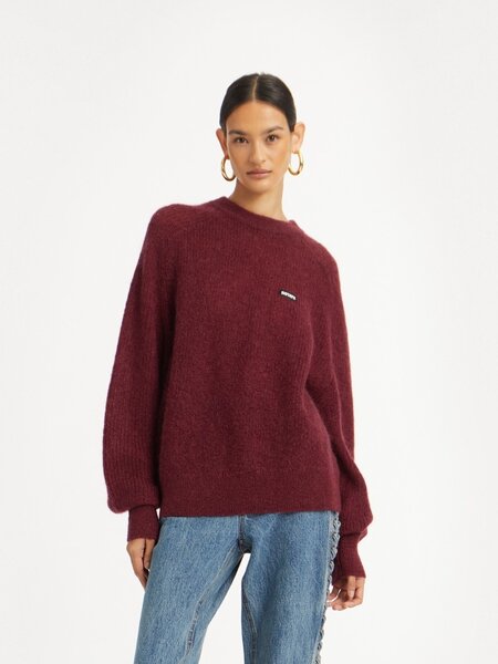 ROTATE Light knit logo sweater Zinfandel