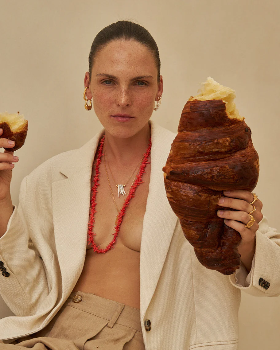 Mimi et Toi Eugenie necklace Coral pink L