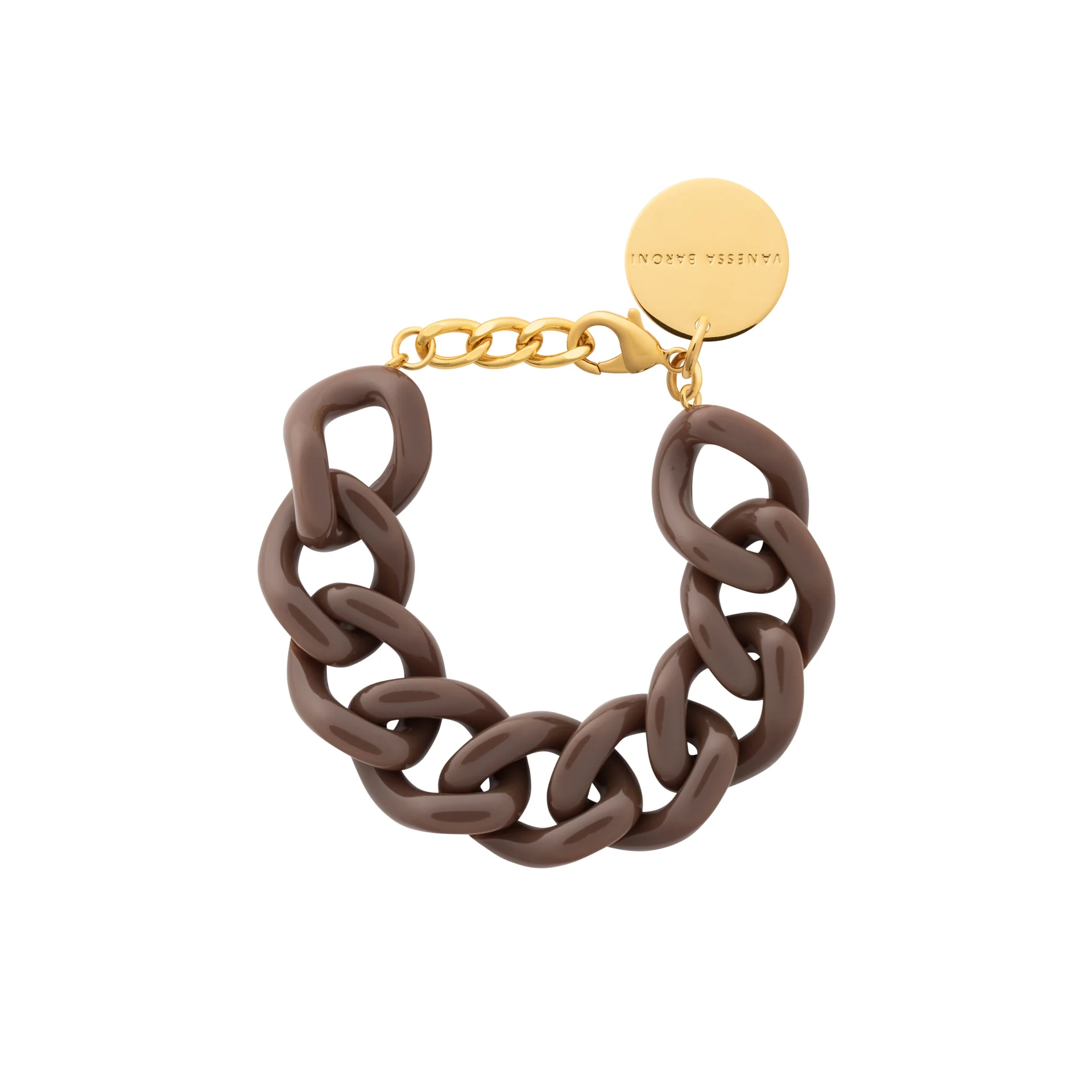 Vanessa Baroni Flat chain bracelet Chocolate brown
