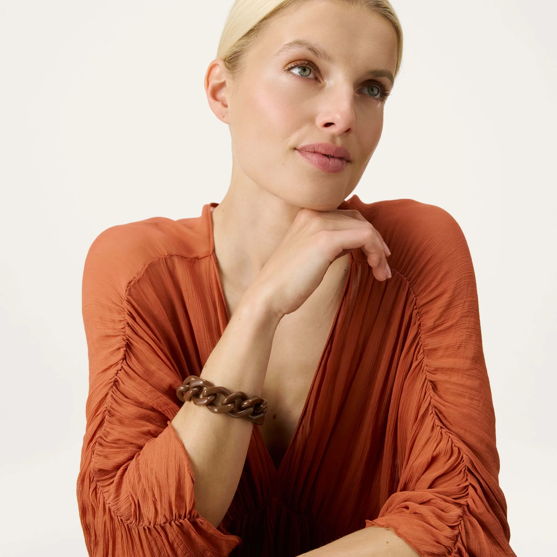 Vanessa Baroni Flat chain bracelet Chocolate brown