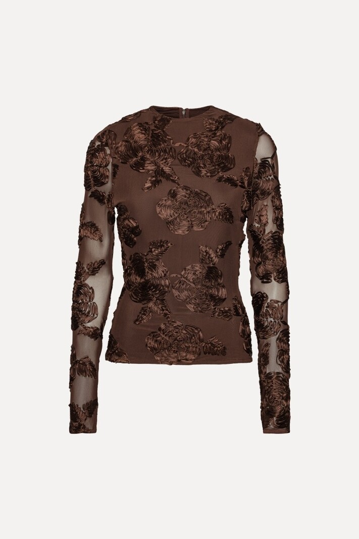 ROTATE Flower mesh top Chicory coffee
