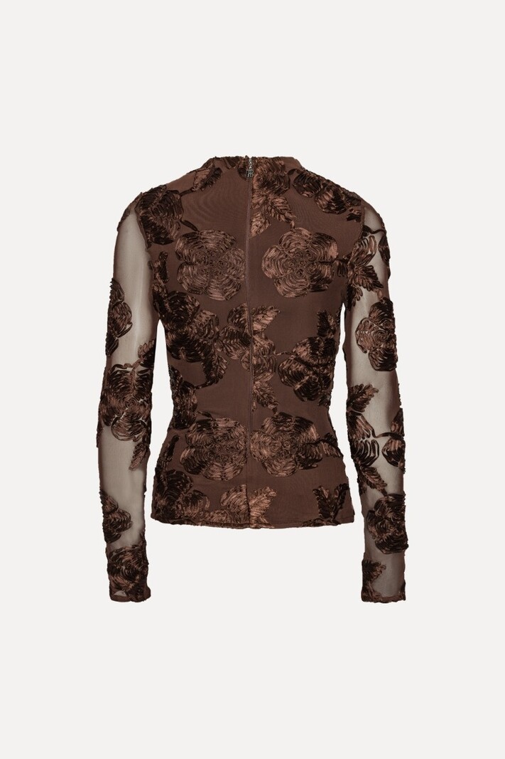 ROTATE Flower mesh top Chicory coffee