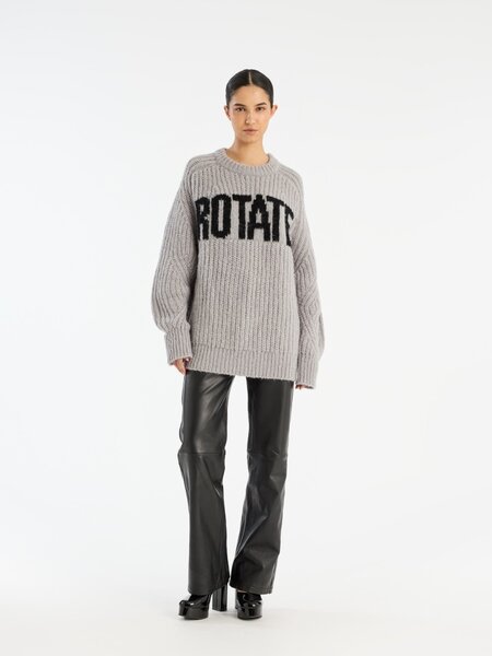 ROTATE Knitted logo sweater Alloy light gray