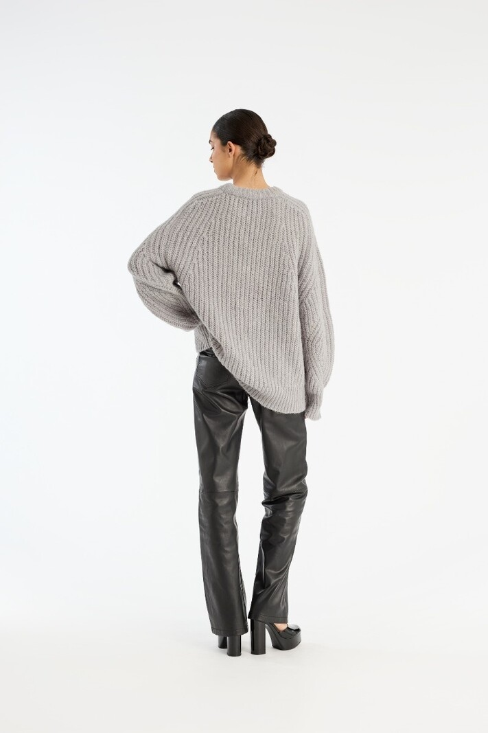 ROTATE Knitted logo sweater Alloy light gray