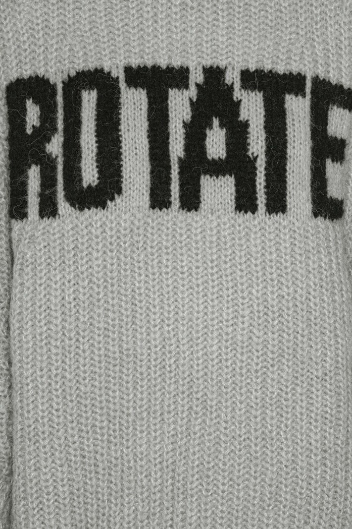 ROTATE Knitted logo sweater Alloy light gray