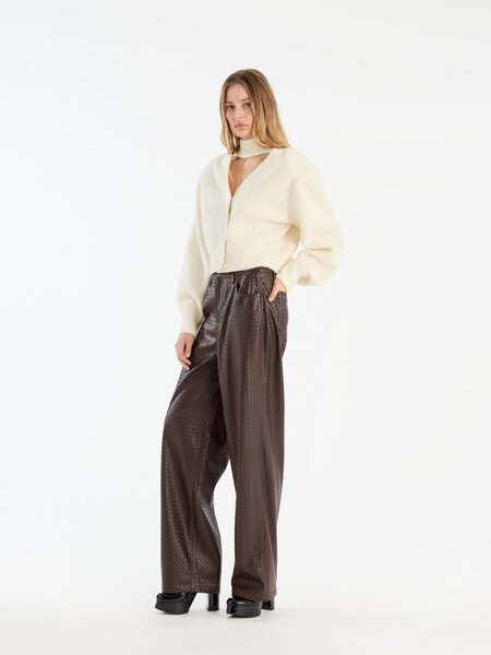 ROTATE Wide leg 5 pocket pants Chicory coffee