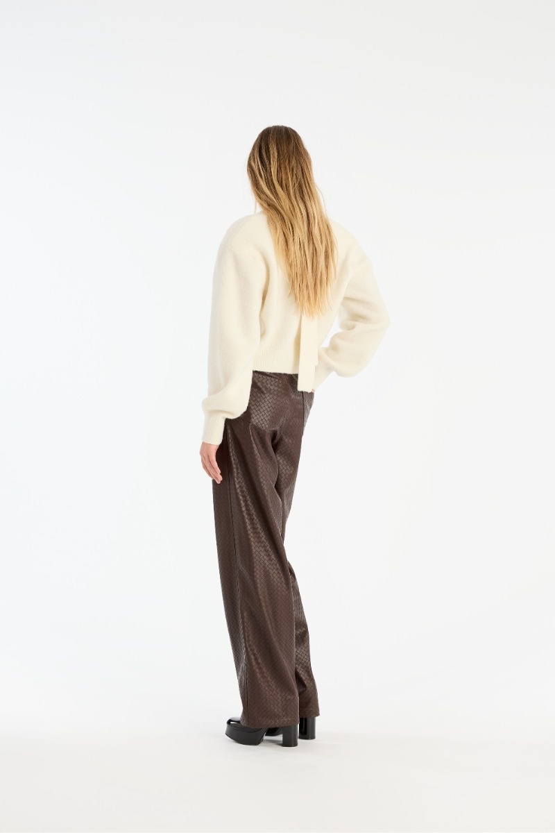 ROTATE Wide leg 5 pocket pants Chicory coffee