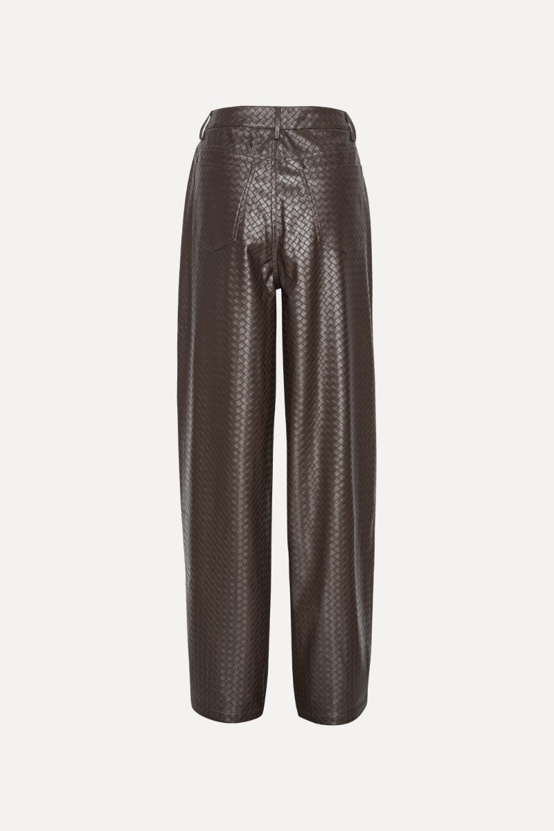 ROTATE Wide leg 5 pocket pants Chicory coffee