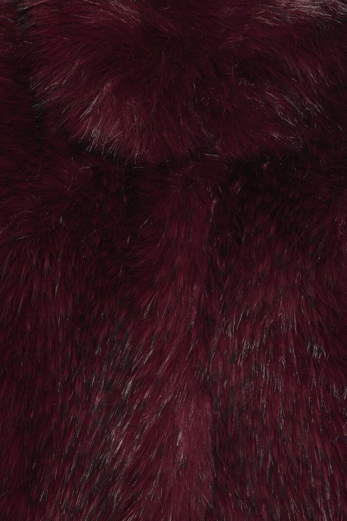 ROTATE Faux fur crop jacket Zinfandel