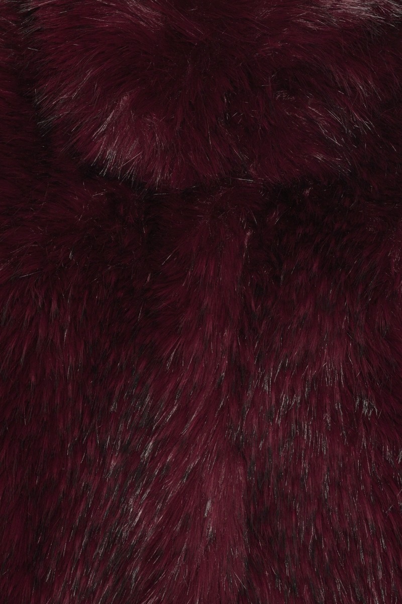 ROTATE Faux fur crop jacket Zinfandel