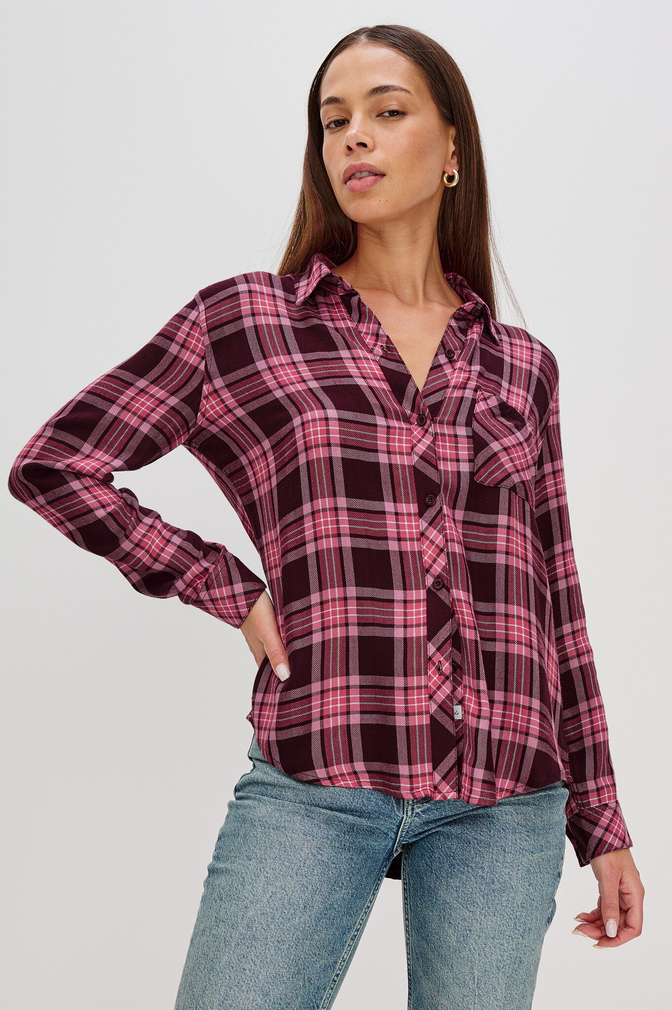 Rails Hunter shirt Mauve mulberry ivory