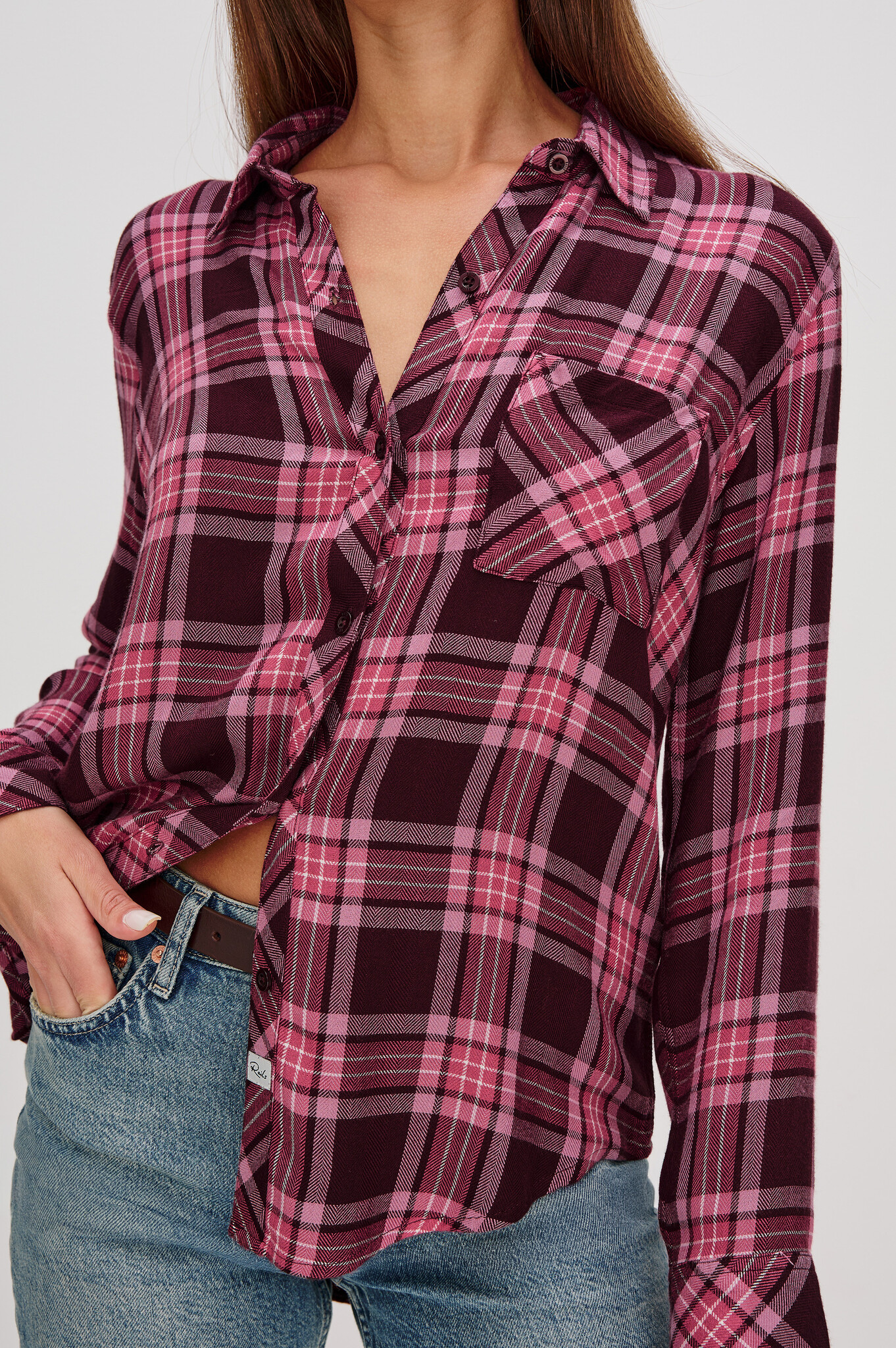 Rails Hunter shirt Mauve mulberry ivory