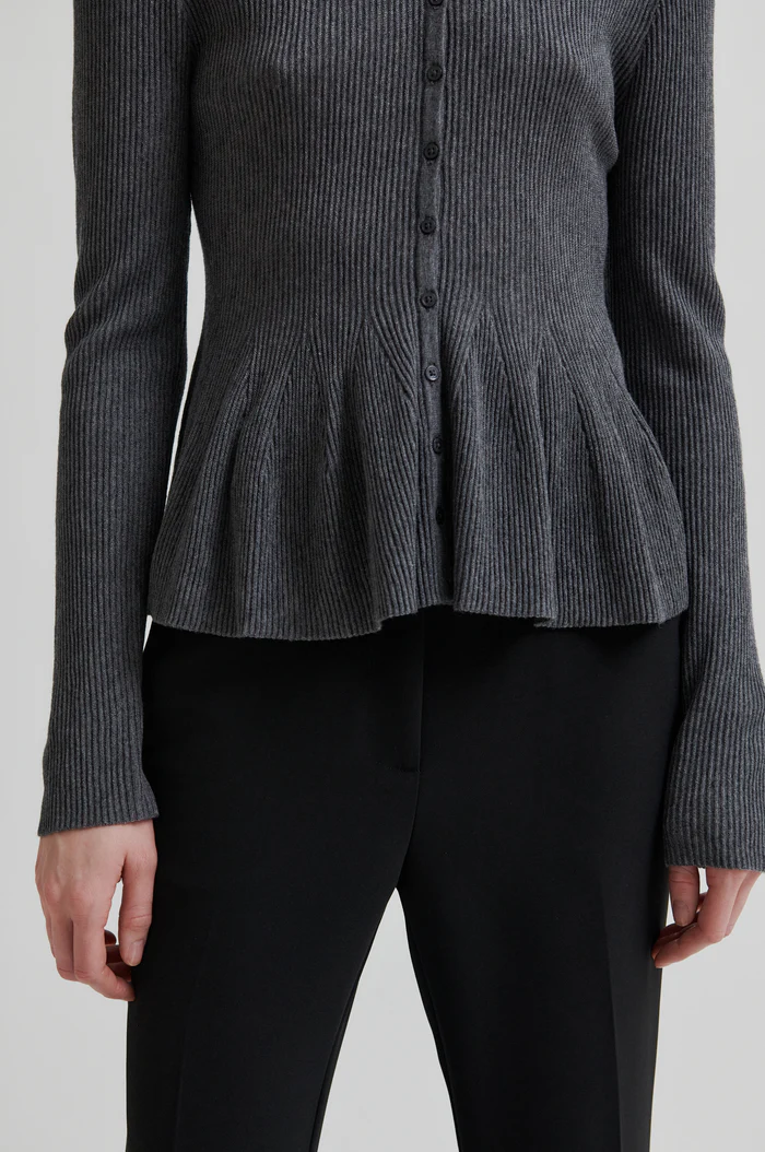 Second Female Tova knit cardigan Grey melange
