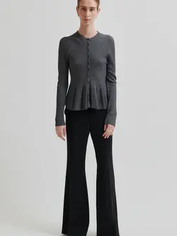 Second Female Tova knit cardigan Grey melange