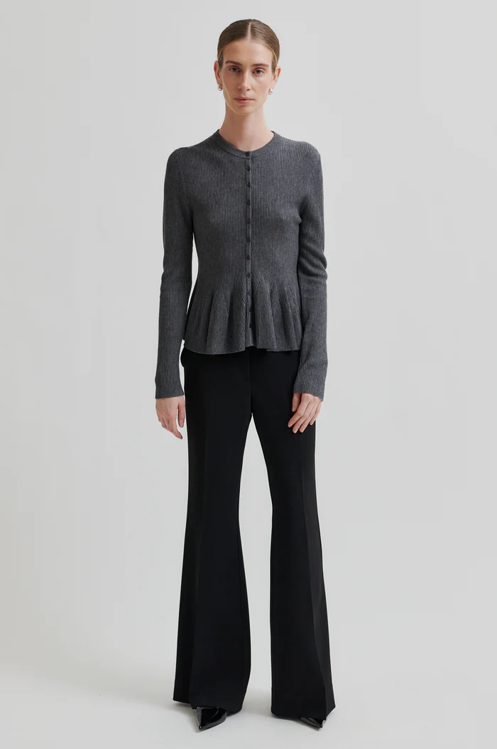 Second Female Tova knit cardigan Grey melange