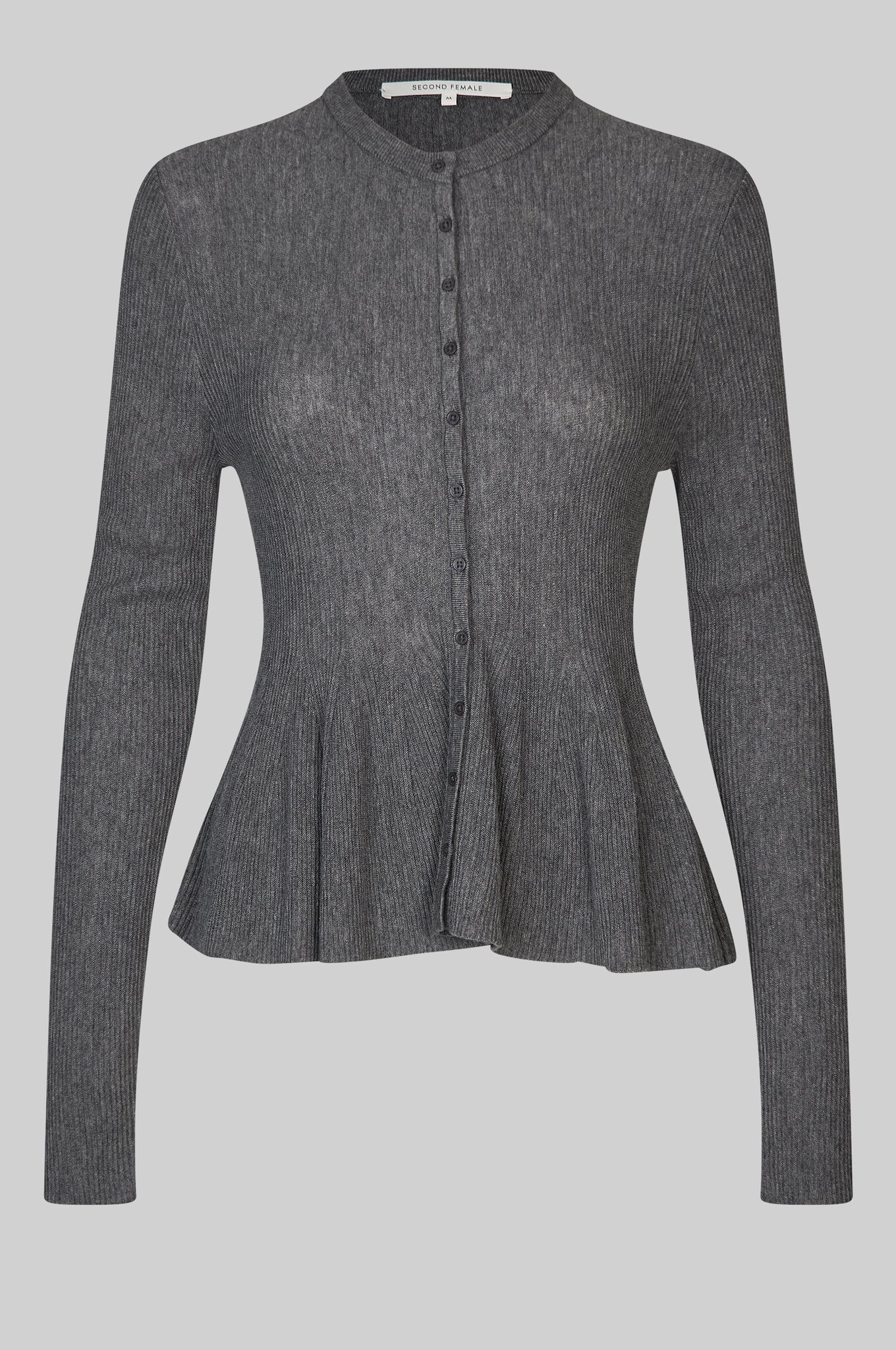 Second Female Tova knit cardigan Grey melange