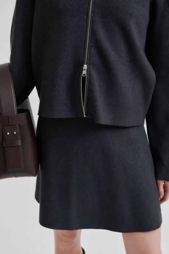 Second Female Siv knit cardigan Dark grey melange