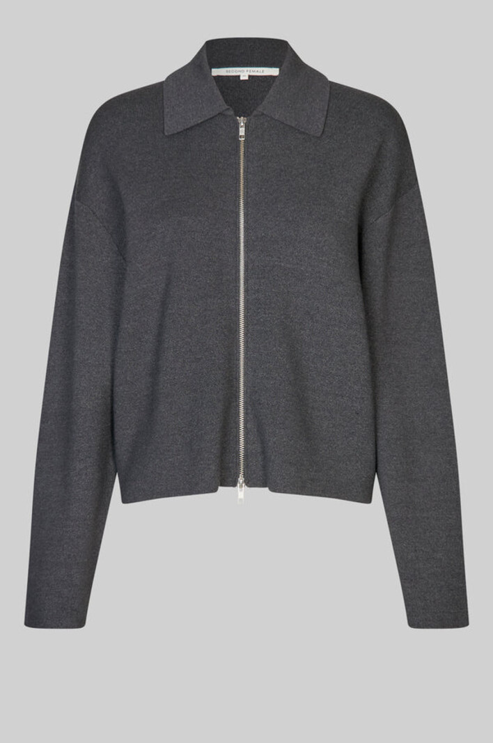 Second Female Siv knit cardigan Dark grey melange
