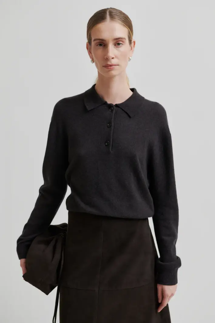 Second Female Vilena knit LS Chocolate brown