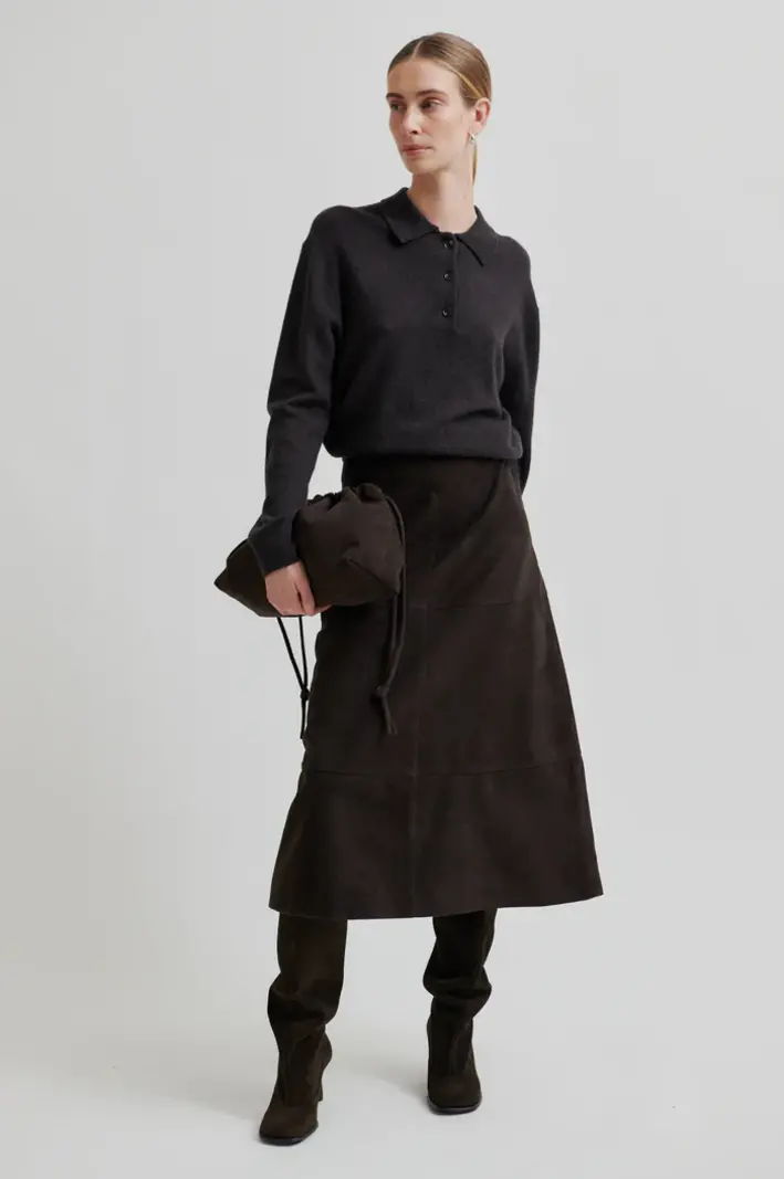 Second Female Vilena knit LS Chocolate brown