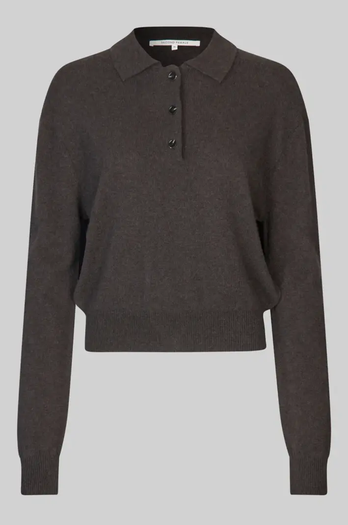 Second Female Vilena knit LS Chocolate brown