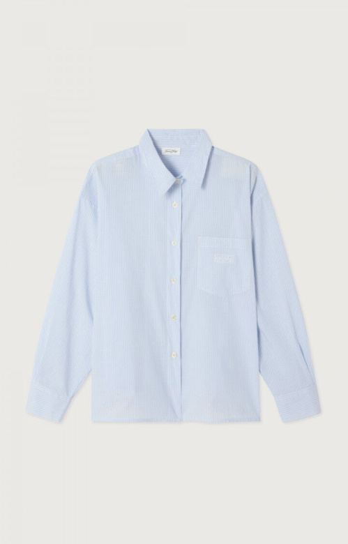 American Vintage ELU06AH shirt Ray bleu