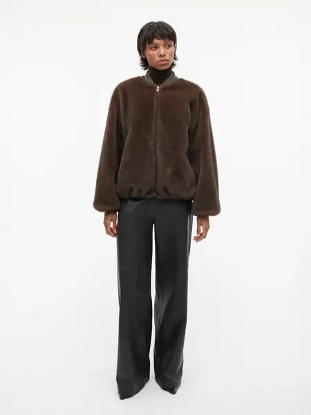 Studio AR Etta faux mink jas Choco
