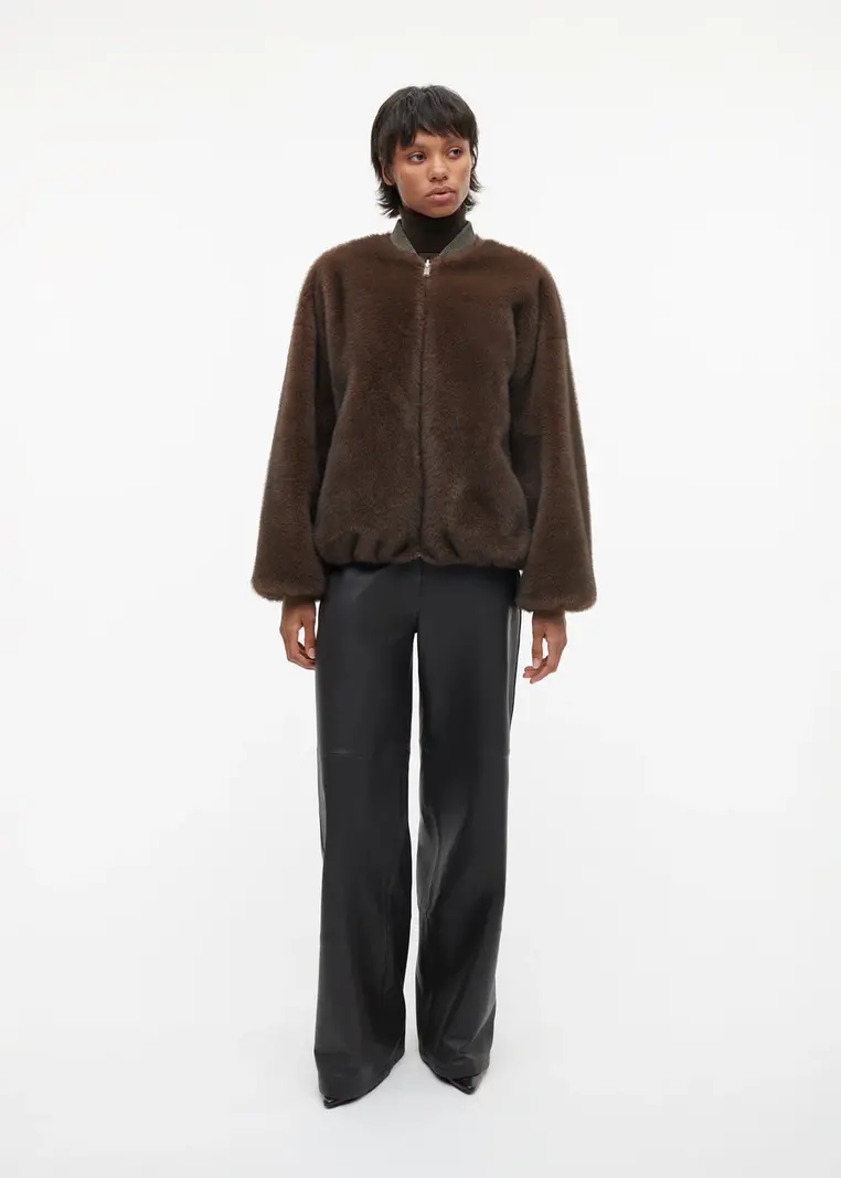 Studio AR Etta faux mink jas Choco