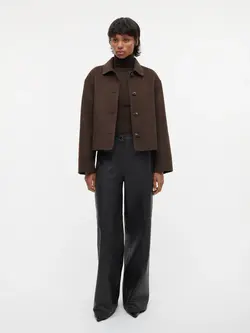 Studio AR Nicolina wool blend jas Choco melange
