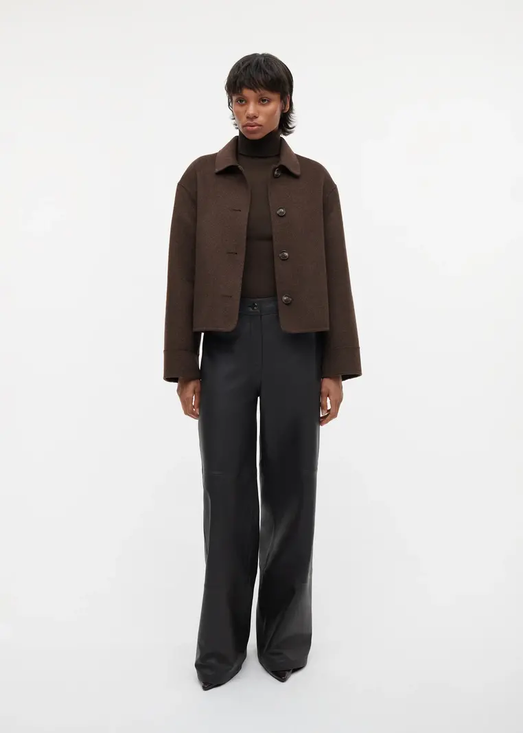 Studio AR Nicolina wool blend jas Choco melange
