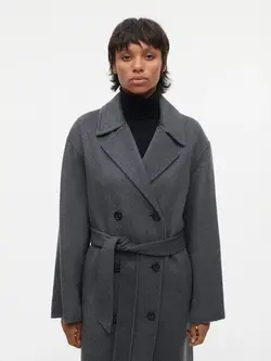 Studio AR Mae wool blend jas D.grey melange