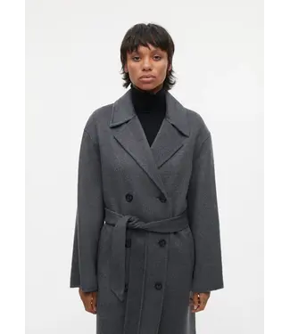 Studio AR Mae wool blend jas D.grey melange